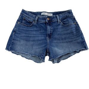 Levi Signature Jean Shorts‎ Womens Size 8 Blue Denim High Rise Cut Offs Jorts